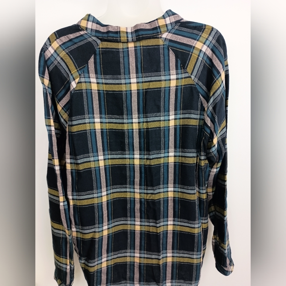 J JILL Preppy Clueless Country Academia M‎ Patchwork Plaid Soft Button-Up Shirt - Picture 5 of 6